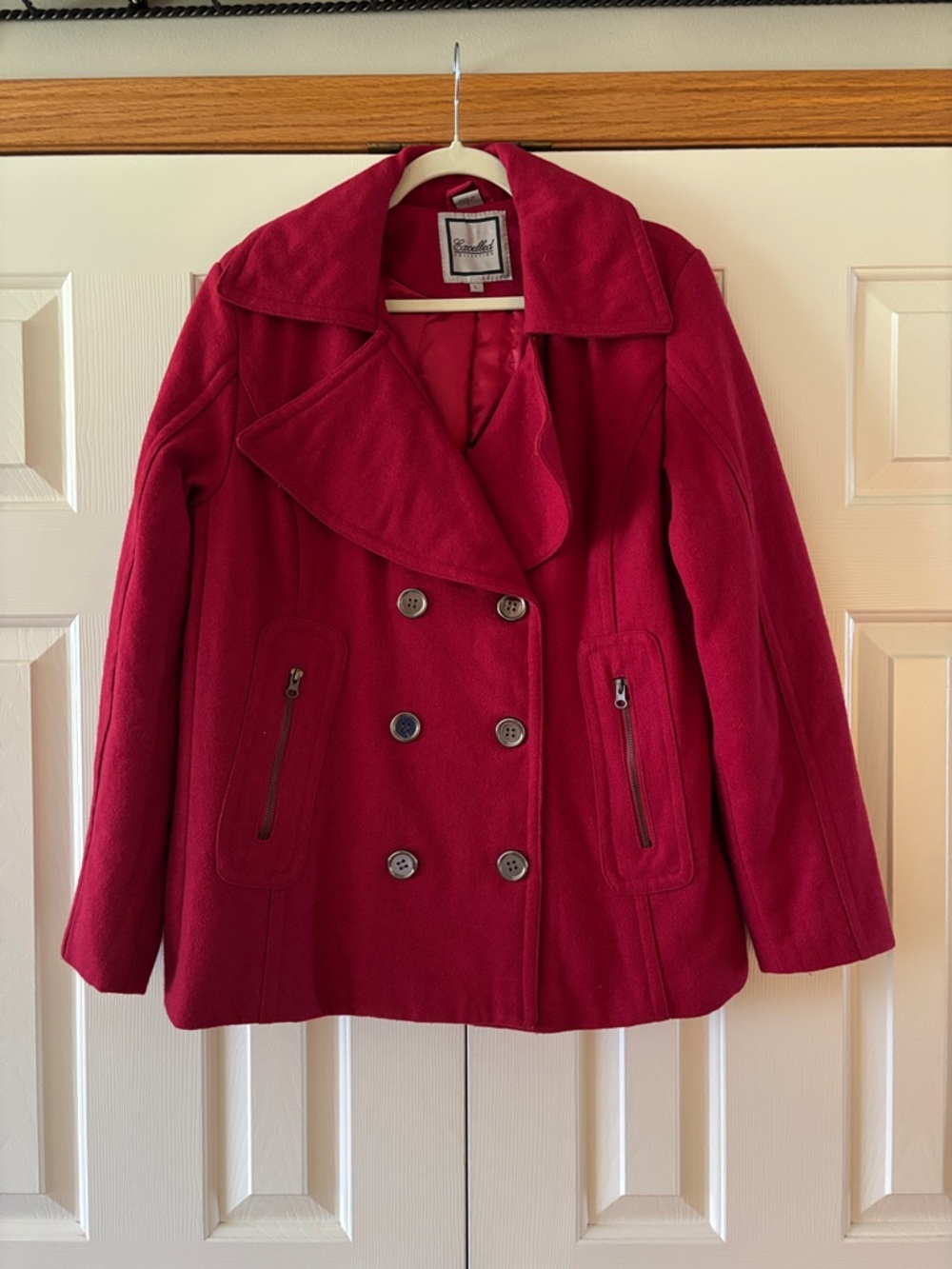 Vintage Excelled Collection Red Wool Trench Coat